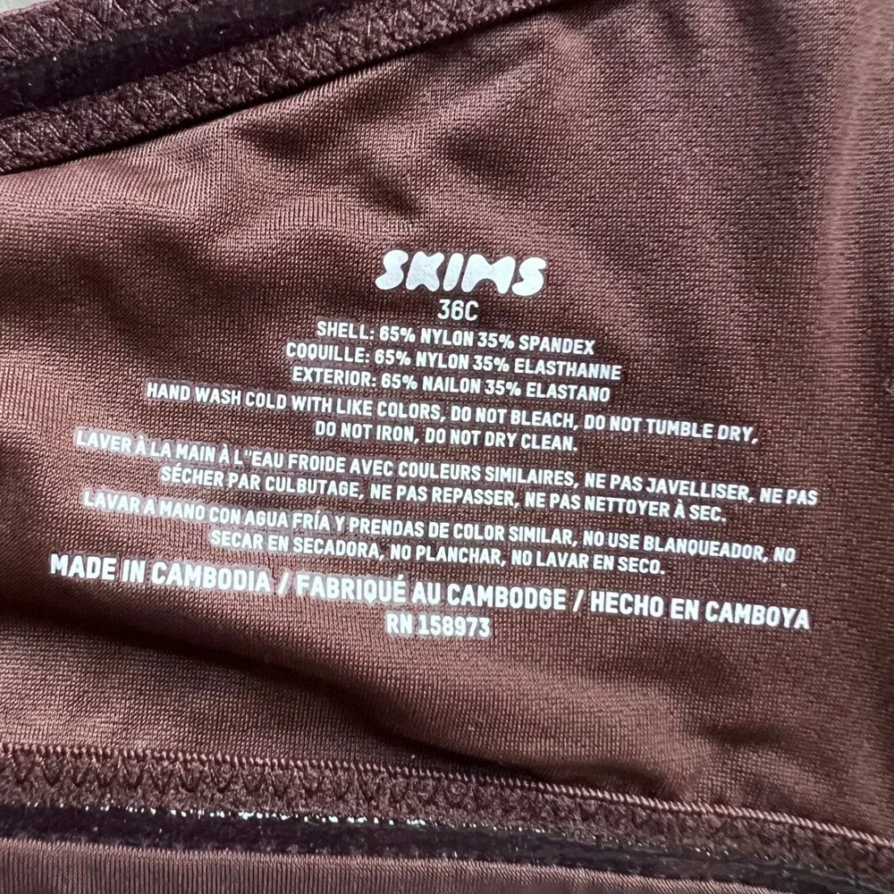 SKIMS Smoothing Intimates Unlined Strapless Bra Cocoa Brown 36C BA-BAN-2607 NEW